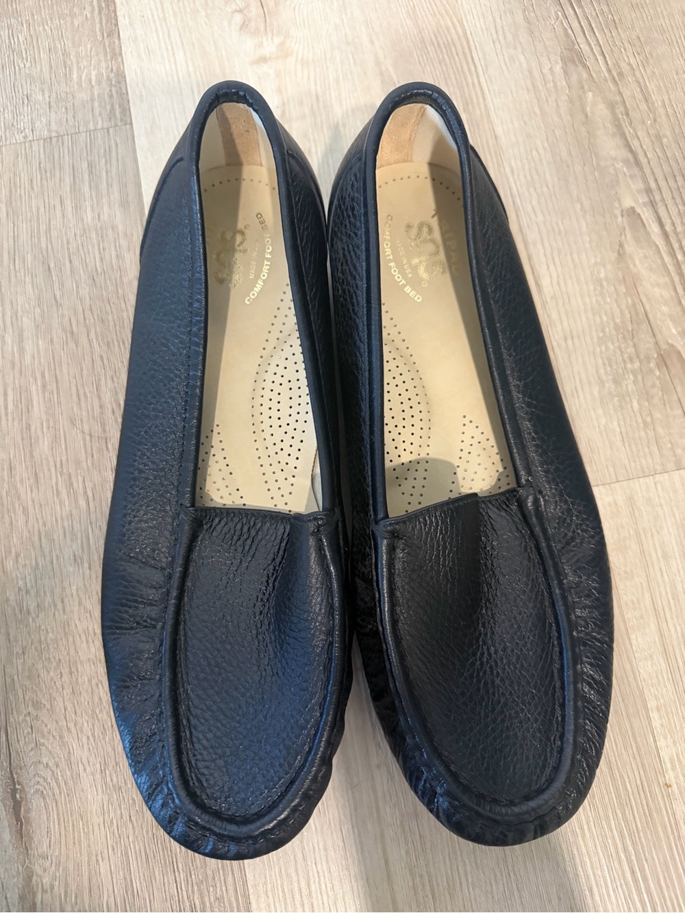 Tripad SAS Black Leather Women's Loafers Size 10.5 Made in USA